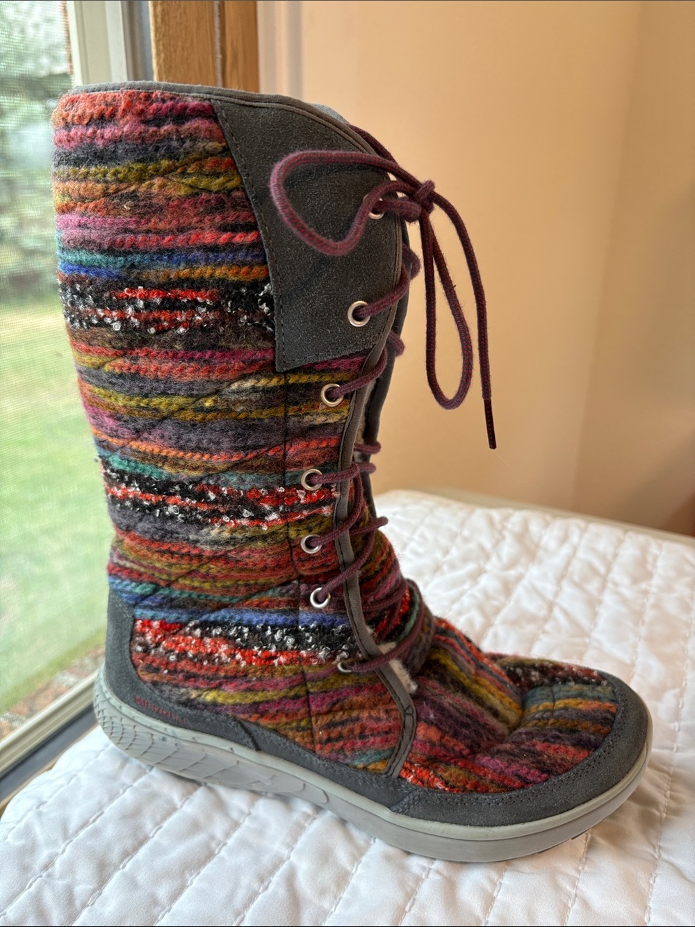 Merrell Women's Pechora Sky Tall Boots Bright Multicolor Sherpa Lined Boho NWOT - Picture 2 of 15